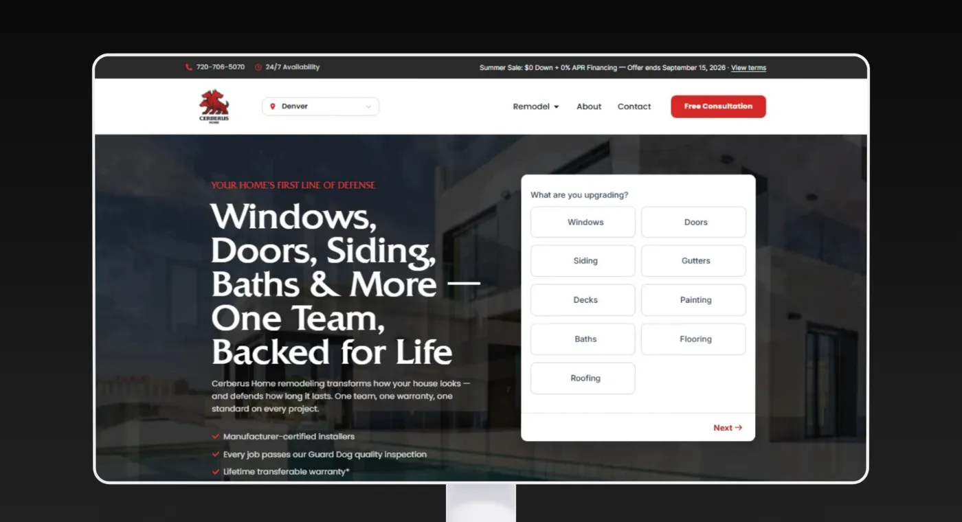 Cerberus Homes case study preview